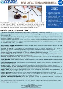 UNFAIR CONTRACT TERMS AGAINST CONSUMERS
